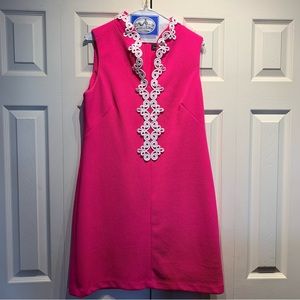 Jessica Howard hot pink dress size 12 embellished scroll trim